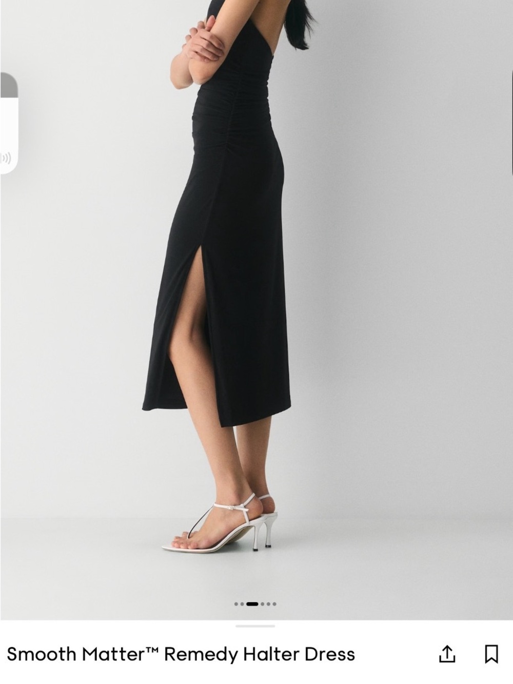 Aritzia Remedy Smooth Matter Halter Backless Midi Dress — Black - Picture 6 of 8